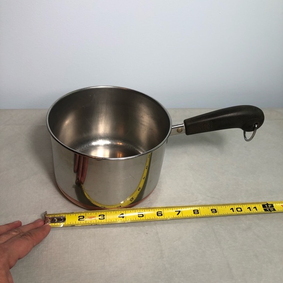 Vtg Revere Ware Copper Bottom SaucePan 2Quart 1801 No Lid Rome NY USA READ - Picture 5 of 9